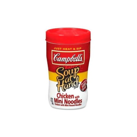 Marjack Campbell's Soup At Hand, Microwavable, Chicken Noodle, 10.75 Oz, 8/Carton CAM14982
